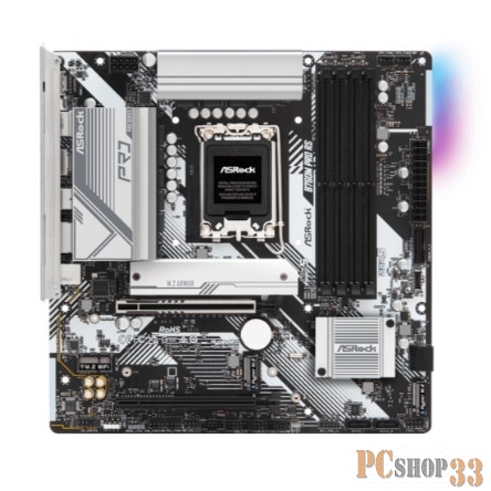 Материнская плата Asrock B760M PRO RS Soc-1700 Intel B760 4xDDR5 mATX AC`97 8ch(7.1) 2.5Gg RAID+HDMI+DP