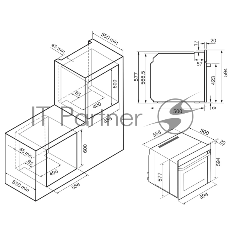 Электрический духовой шкаф KRONA ESSENZA 60 BL G2