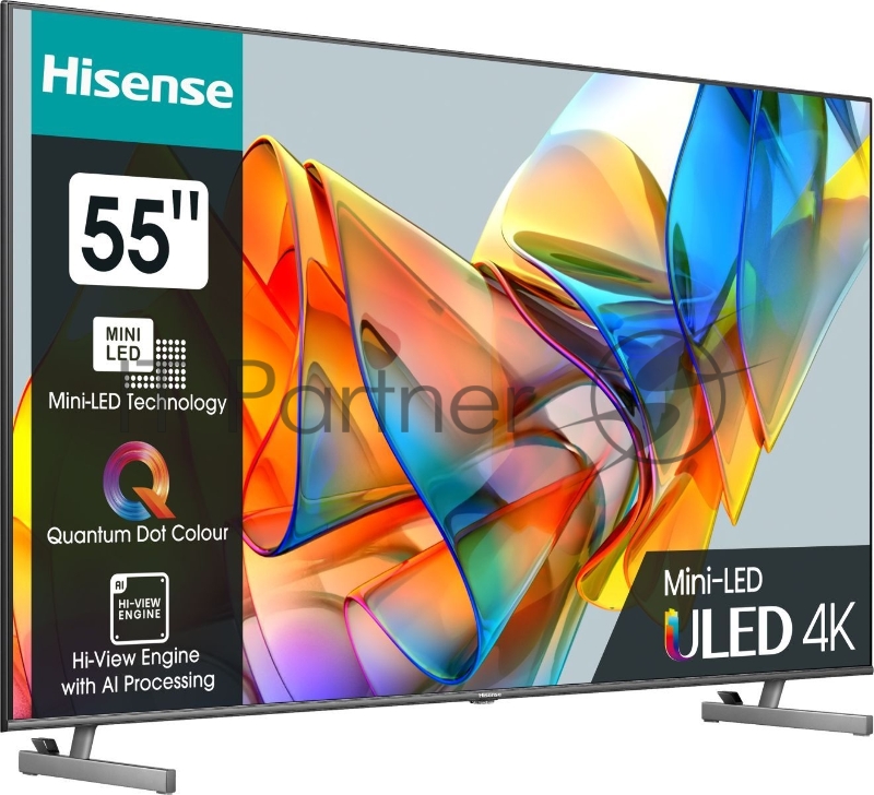 Телевизор LED Hisense 55 55U6KQ темно-серый 4K Ultra HD 60Hz DVB-T DVB-T2 DVB-C DVB-S DVB-S2 USB WiFi Smart TV (RUS)