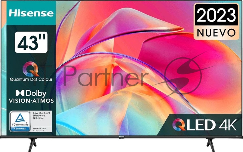 Телевизор QLED Hisense 43 43E7KQ Frameless черный 4K Ultra HD 60Hz DVB-T DVB-T2 DVB-C DVB-S DVB-S2 USB WiFi Smart TV (RUS)