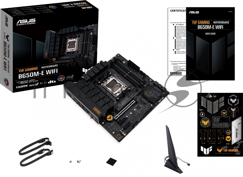 Материнская плата Asus TUF GAMING B650M-E WIFI SocketAM5 AMD B650 4xDDR5 mATX AC`97 8ch(7.1) 2.5Gg RAID+HDMI+DP