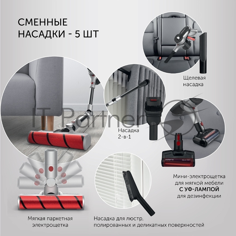 Пылесос ручной Polaris PVCS 5090 Clean Expert PRO 450Вт серый/черный