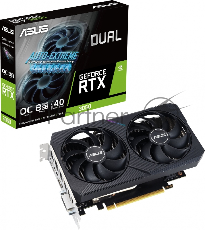 Видеокарта Asus PCI-E 4.0 DUAL-RTX3050-O8G-V2 NVIDIA GeForce RTX 3050 8192Mb 128 GDDR6 1822/14000 HDMIx1 DPx3 HDCP Ret