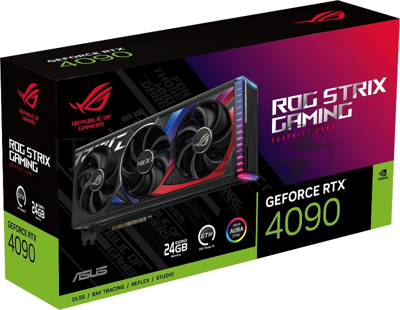 Видеокарта Asus PCI-E 4.0 ROG-STRIX-RTX4090-24G-GAMING NVIDIA GeForce RTX 4090 24576Mb 384 GDDR6X 2520/21000 HDMIx2 DPx3 HDCP Ret