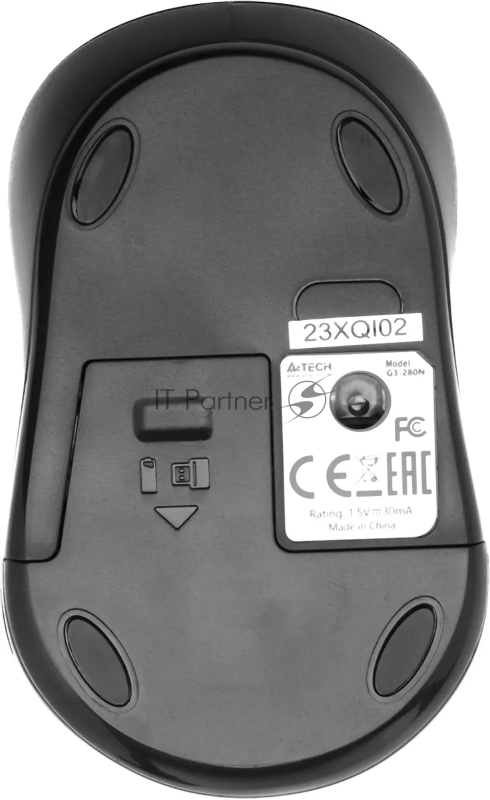 Мышь Беспроводная A4TECH G3-280N-1 Nano G(Серый глянец) 2кн+кл 1000dpi Vtrack
