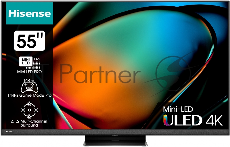Телевизор LED Hisense 55 55U8KQ темно-серый 4K Ultra HD 120Hz DVB-T DVB-T2 DVB-C DVB-S DVB-S2 USB WiFi Smart TV