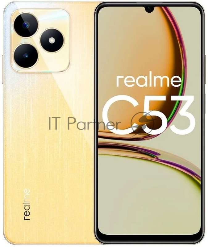 Смартфон Realme C53 128Gb 6Gb золотой моноблок 3G 4G 2Sim 6.74 720x1600 Android 13 50Mpix 802.11 b/g/n/ac NFC GPS GSM900/1800 GSM1900 TouchSc microSD