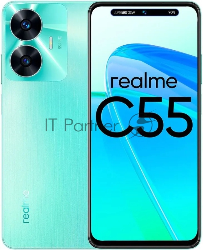 Смартфон Realme RMX3710 C55 256Gb 8Gb зеленый моноблок 3G 4G 6.72 1080x2400 Android 13 64Mpix 802.11 b/g/n/ac NFC GPS GSM900/1800 GSM1900 TouchSc microSD