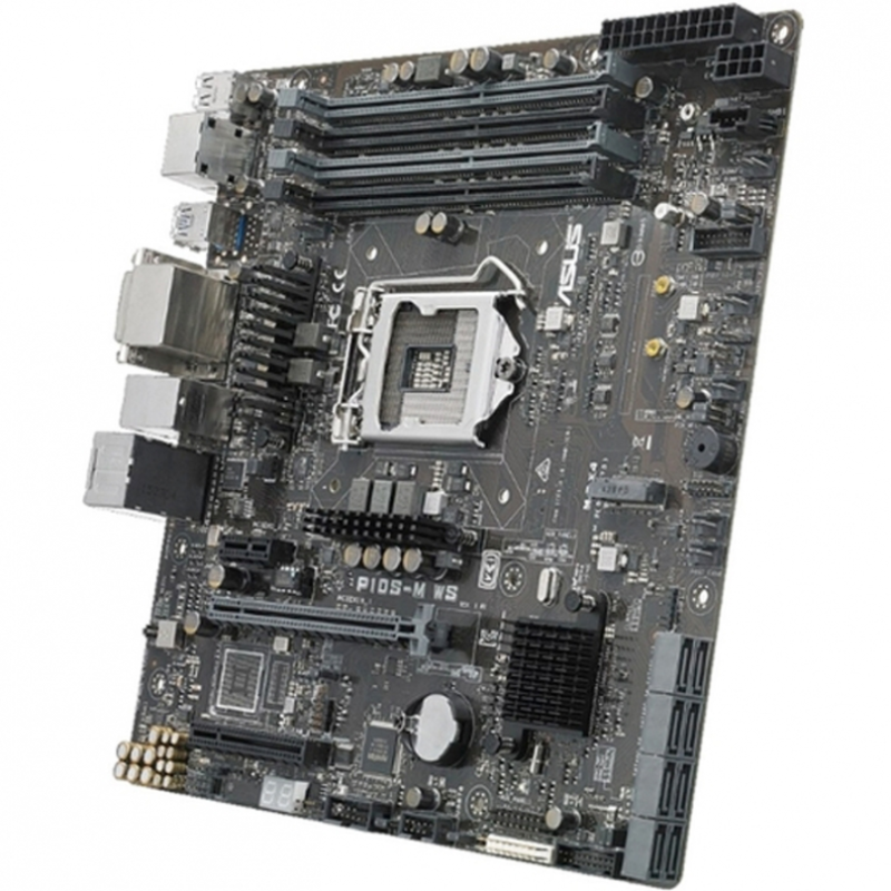 Серв. мат. плата Socket1151 ASUS P10S-M WS (iC236, 4xDDR4, M.2, SATA III, RAID, 1xPCI-E x16 + 1xPCI-E x8 + 1xPCI-E x1, DVI, DP, HDMI, 2x1Гбит LAN, USB3.0, mATX)
