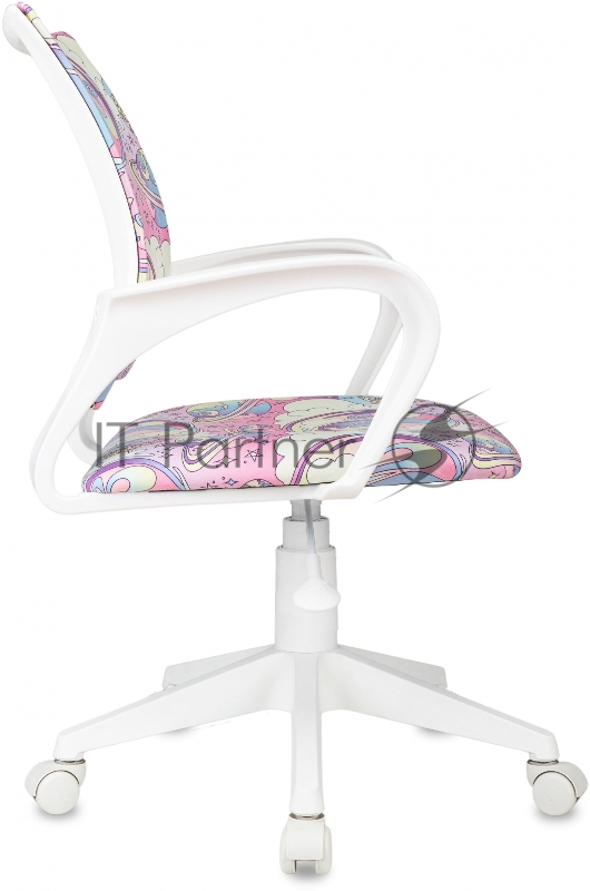 Кресло детское Бюрократ BUROKIDS 1 W мультиколор луна розовая крестов. пластик пластик белый