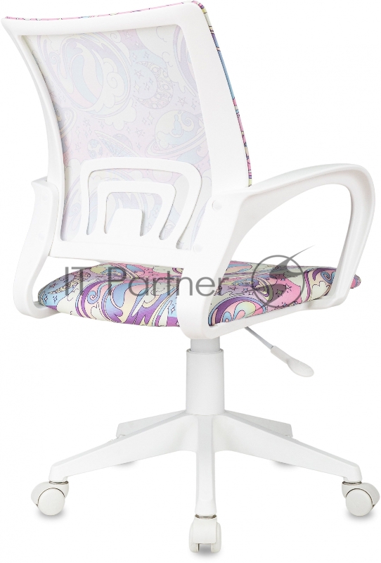 Кресло детское Бюрократ BUROKIDS 1 W мультиколор луна розовая крестов. пластик пластик белый