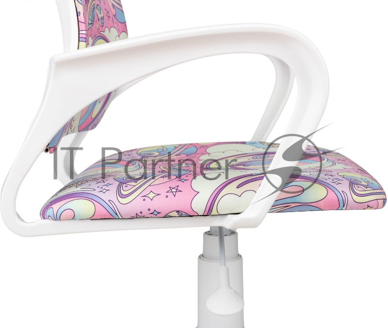 Кресло детское Бюрократ BUROKIDS 1 W мультиколор луна розовая крестов. пластик пластик белый