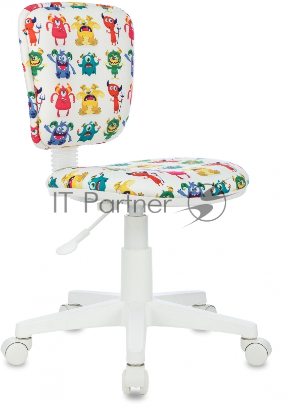 Кресло детское Бюрократ CH-W204NX белый монстры крестов. пластик пластик белый