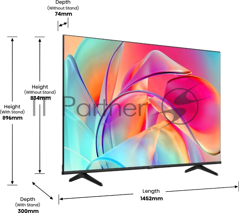 Телевизор QLED Hisense 65 65E7KQ черный 4K Ultra HD 60Hz DVB-T DVB-T2 DVB-C DVB-S DVB-S2 WiFi Smart TV