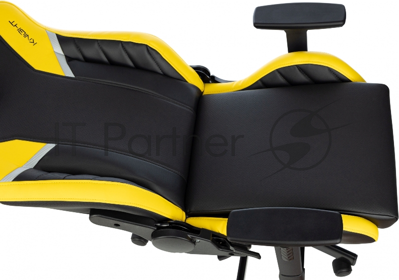 Кресло игровое Knight Thunder 5X черный/желтый эко.кожа крестов. металл
