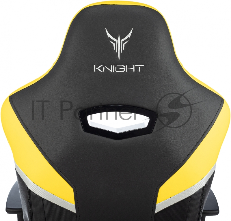 Кресло игровое Knight Thunder 5X черный/желтый эко.кожа крестов. металл