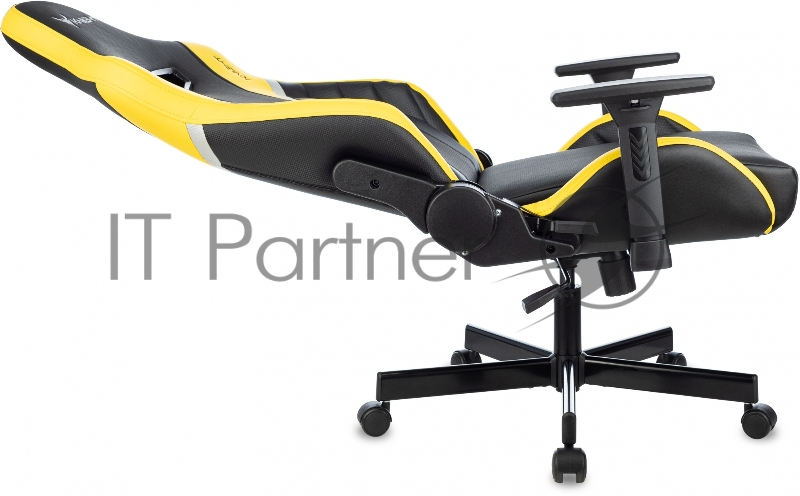 Кресло игровое Knight Thunder 5X черный/желтый эко.кожа крестов. металл