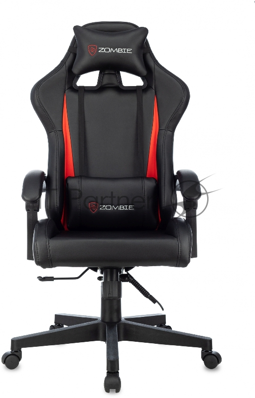 Кресло игровое Zombie GAME TETRA черный/красный эко.кожа крестов. пластик