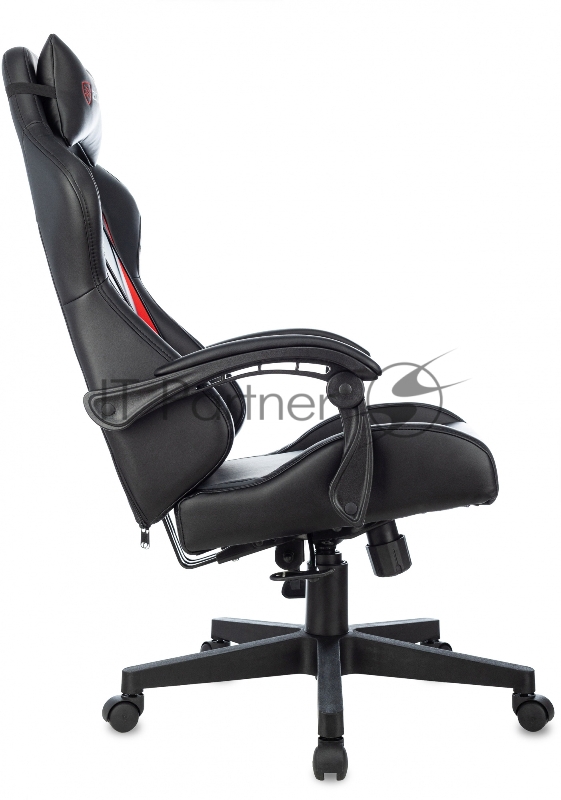 Кресло игровое Zombie GAME TETRA черный/красный эко.кожа крестов. пластик