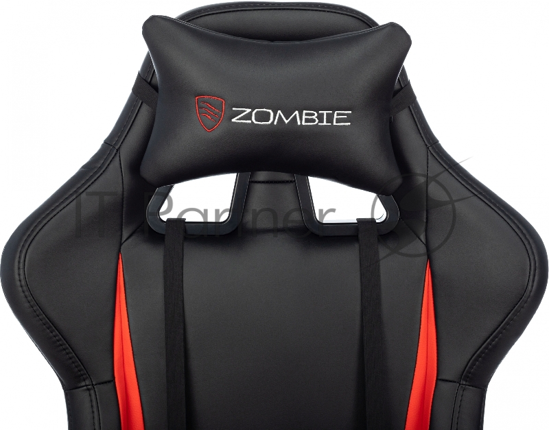 Кресло игровое Zombie GAME TETRA черный/красный эко.кожа крестов. пластик