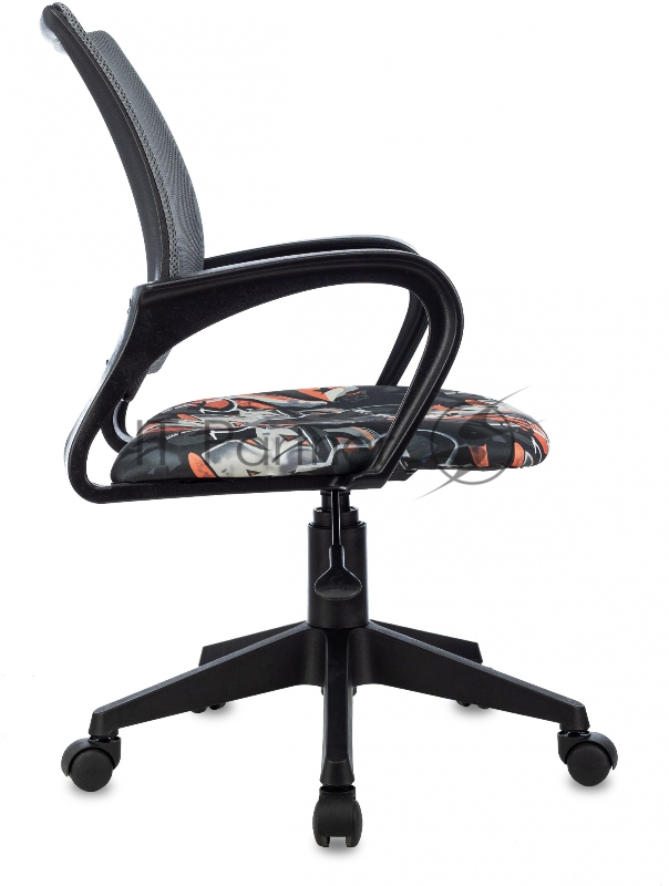 Кресло детское Бюрократ BUROKIDS 1 серый TW-04 граффити сетка/ткань крестов. пластик