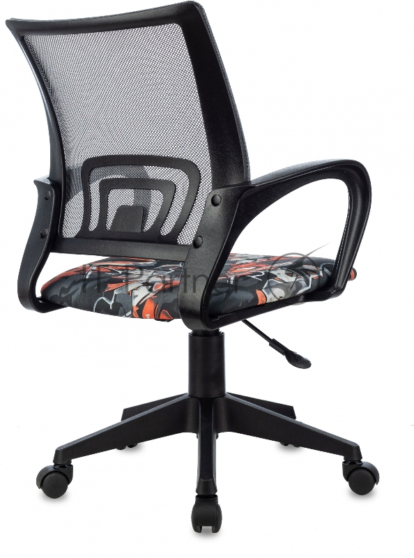 Кресло детское Бюрократ BUROKIDS 1 серый TW-04 граффити сетка/ткань крестов. пластик