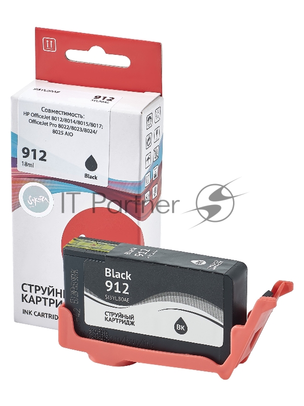 Струйный картридж Sakura 3YL80AE (№912 Black) для HP, черный, 18 мл., 300 к.