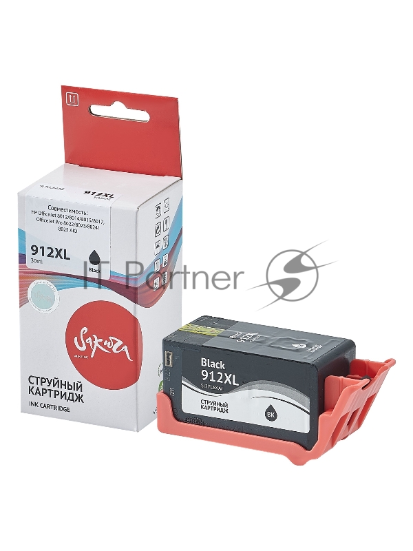 Струйный картридж Sakura 3YL84AE (№912XL Black) для HP, черный, 30 мл., 825 к.