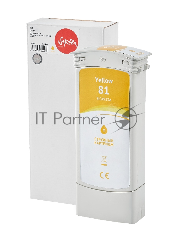 Струйный картридж Sakura C4933A (№81 Yellow) для HP, желтый, 750 мл.