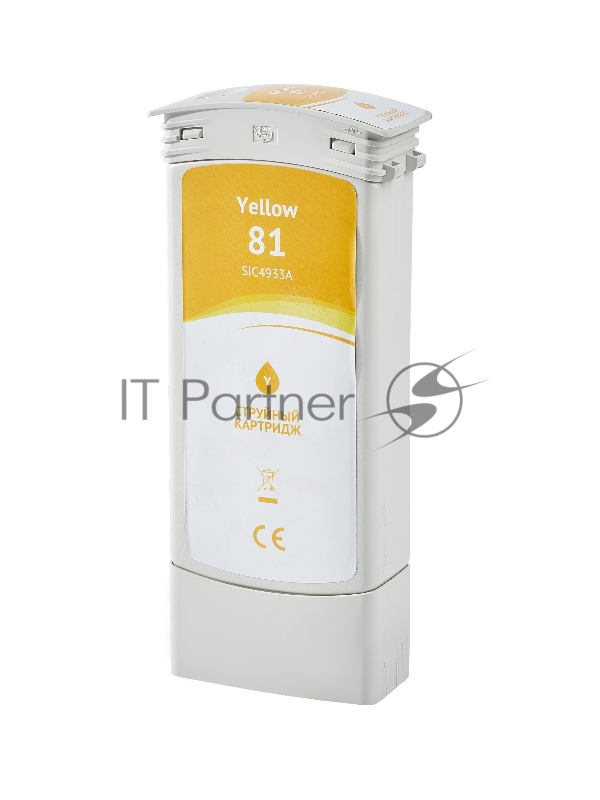 Струйный картридж Sakura C4933A (№81 Yellow) для HP, желтый, 750 мл.