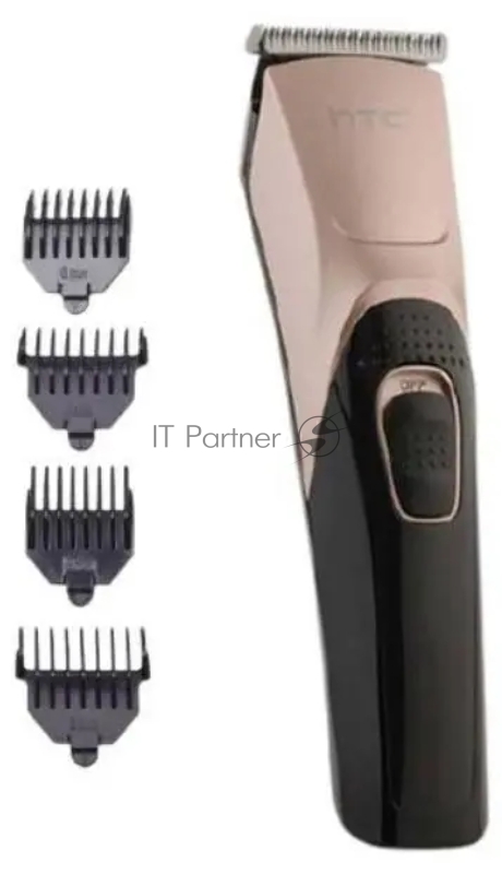 Машинка для стрижки волос HTC AT-228 3 Вт, 4 насад От сети/аккумулятора, Черный/Золото