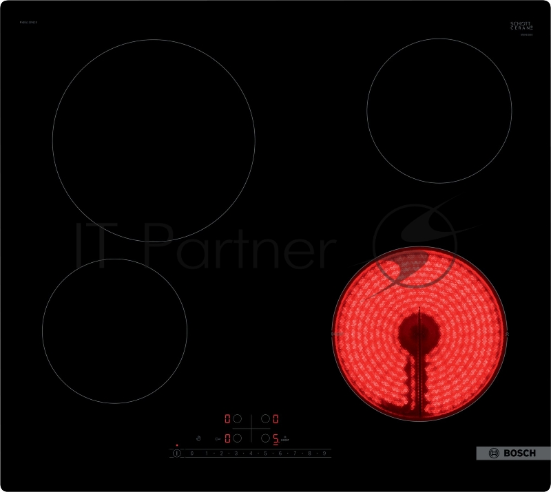 Электрическая варочная поверхность Bosch, Serie 6, стеклокерамика, черная, ширина 60 см