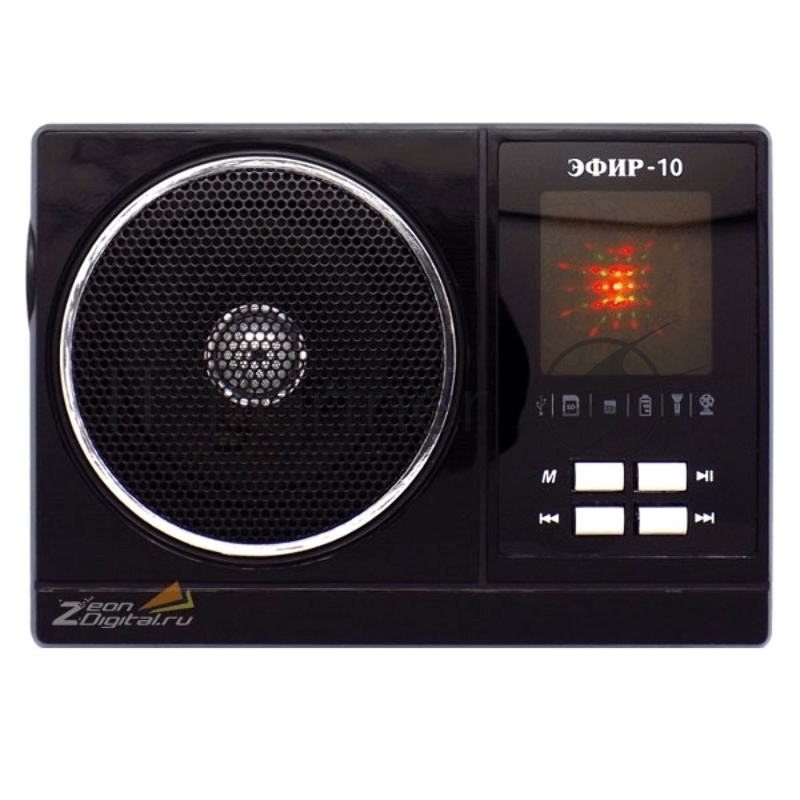 Радиоприемник Эфир-10, бат.2хR20 (не в компл.), 220V, USB, SD, micro-SD, 2 светод.фонар.