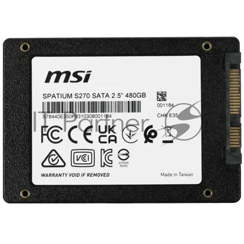 Накопитель SSD жесткий диск SATA2.5 480GB SPATIUM S270 480GB MSI