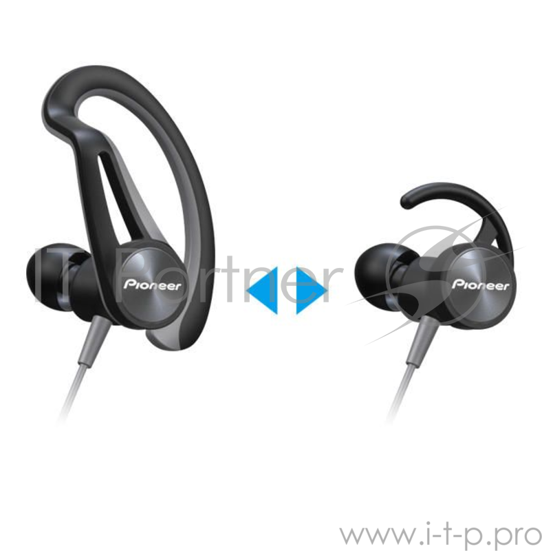 Наушники вкладыши Pioneer SE-E7BT-H 0.3м серый беспроводные bluetooth (крепление за ухом)