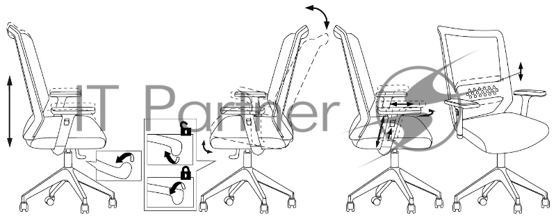 Кресло Бюрократ MC-W611NL серый TW-04 38-417 сетка/ткань крестов.4-луч. пластик пластик белый