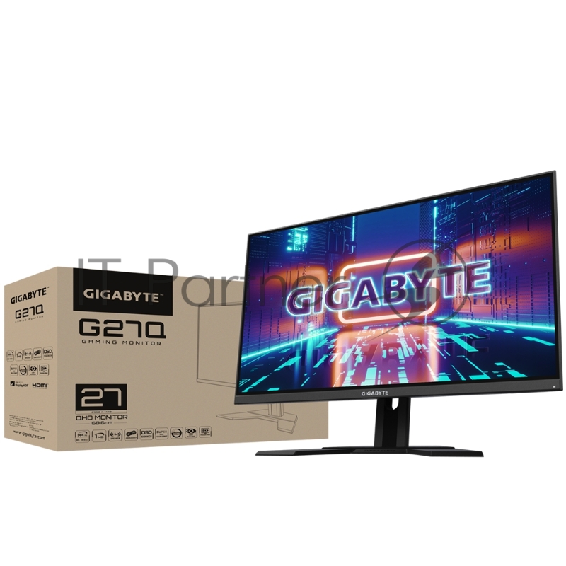 Монитор GIGABYTE G27Q-EK 27 2560x1440, IPS, 178/178, 1 (MPRT)мс, 144Hz, 350nit, DP/2HDMI, 3USB, 2x2W, HT, 1y