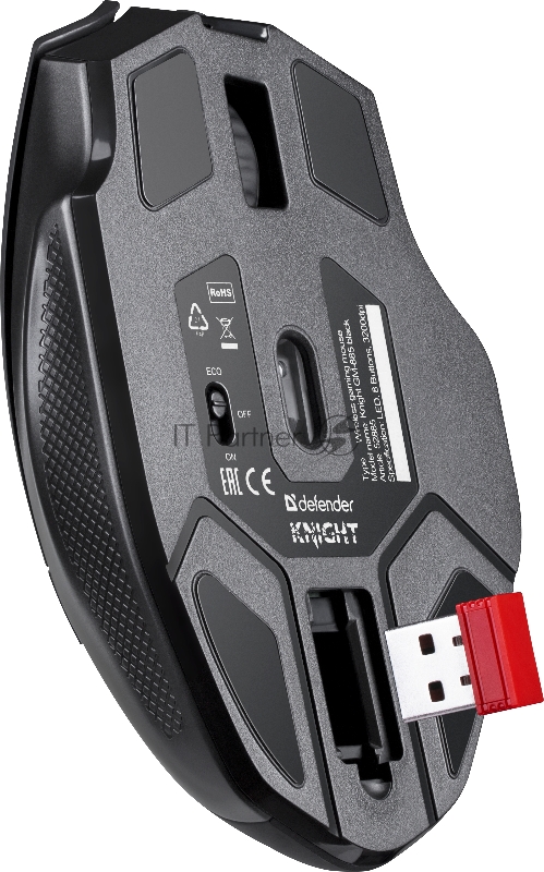 Беспроводная игровая мышь DEFENDER Knight GM-885 черн,8кнопок,3200dpi,400мАч (52885)