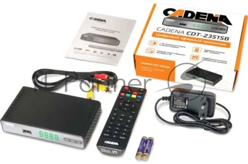 Ресивер DVB-T2 Cadena CDT-2351SB черный