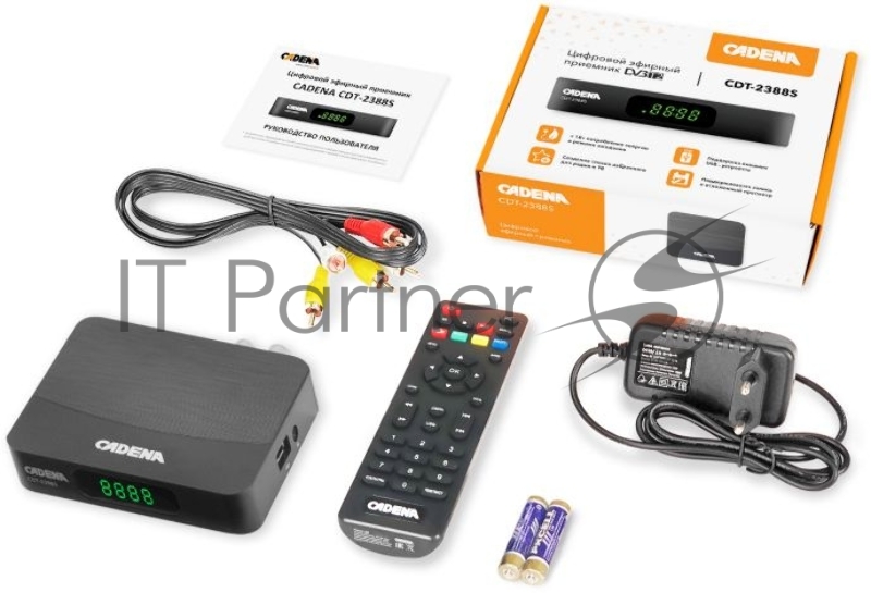Ресивер DVB-T2 Cadena CDT-2388S черный