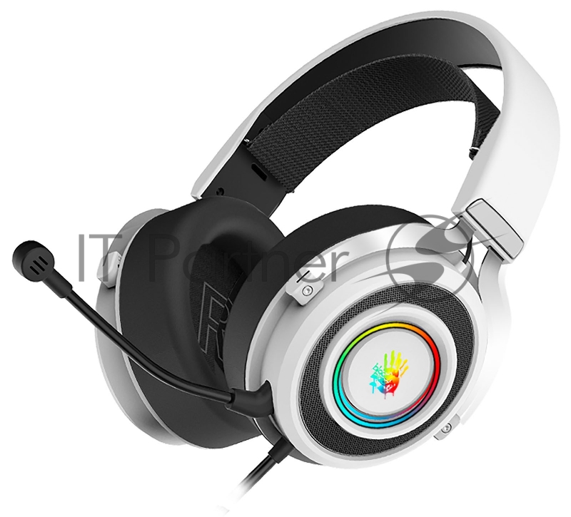 Наушники с микрофоном A4Tech Bloody G535 белый/черный 2м мониторные USB оголовье (G535 (BLACK+WHITE) USB)