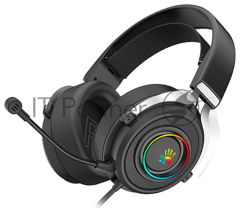 Наушники с микрофоном A4Tech Bloody G535 черный/серебристый 2м мониторные USB оголовье (G535 (BLACK+SILVER) USB)