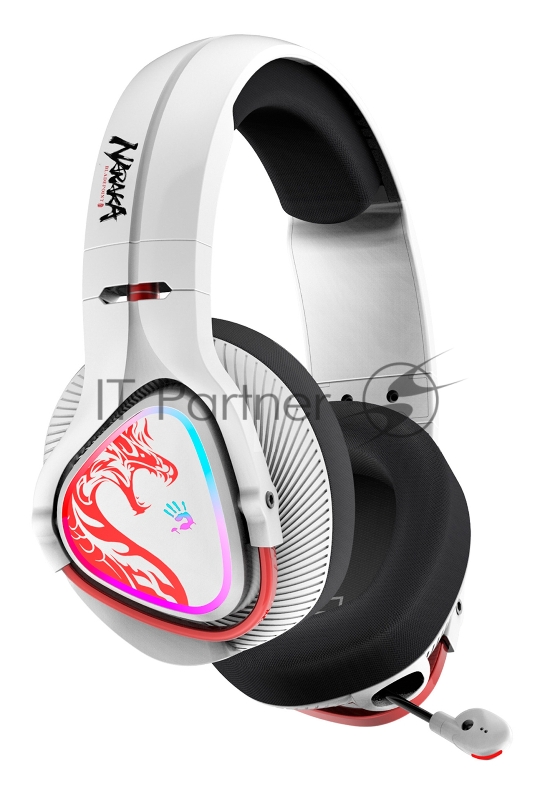 Наушники с микрофоном A4Tech Bloody MR720 белый/красный мониторные BT/Radio оголовье (MR720 NARAKA)