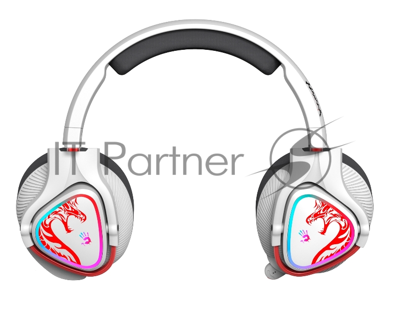 Наушники с микрофоном A4Tech Bloody MR720 белый/красный мониторные BT/Radio оголовье (MR720 NARAKA)