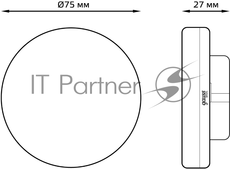 Лампа светодиодная Gauss Basic 10849262 5.5Вт цок.:GX53 таблетка 180B 4100K св.свеч.бел.нейт. (упак.:10шт)