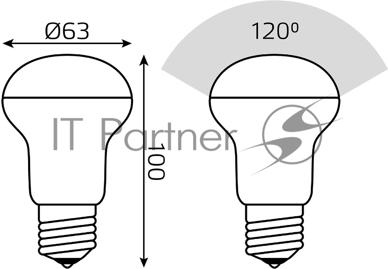 Лампа светодиодная Gauss Elementary 63228 8Вт цок.:E27 рефлек. 220B 4100K св.свеч.бел.нейт. (упак.:10шт)
