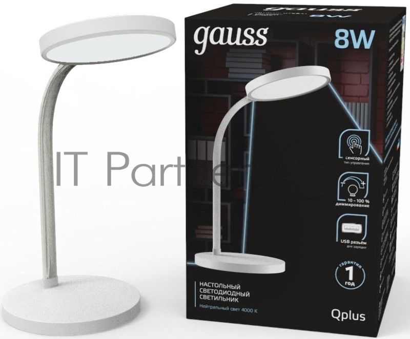 Светильник Gauss GT5031 настольный на подставке белый 8Вт