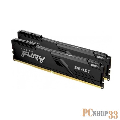 Память DIMM DDR4 32Gb (2x16Gb) PC28800 3600MHz CL18 1.35В Kingston FURY Beast Black (KF436C18BBK2/32-SP)