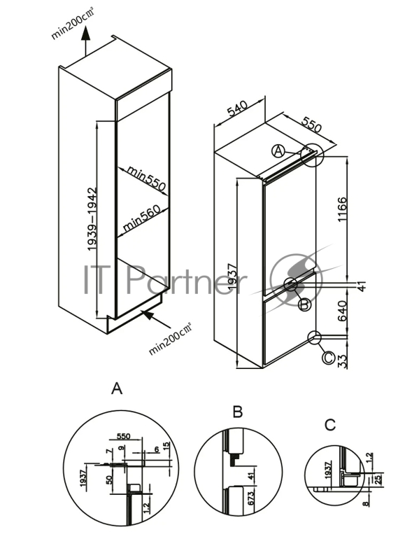 Холодильник встраиваемый LEX LBI193.0D