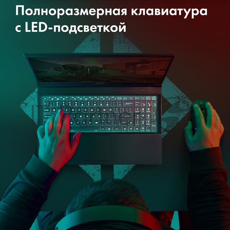 Ноутбук GMNG Skill Core i7 12700H 16Gb SSD512Gb NVIDIA GeForce RTX 3050 Ti 4Gb 15.6 FHD (1920x1080) noOS black WiFi BT Cam 3410mAh (MN15P7-ADСN01)